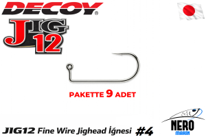 Decoy JIG-12 Fine Wire Jighead İğnesi Silver #4 (9 Adet / Paket)