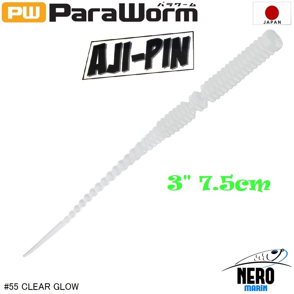MC Para Worm PW-AJIPIN 3'' #55 Clear Glow