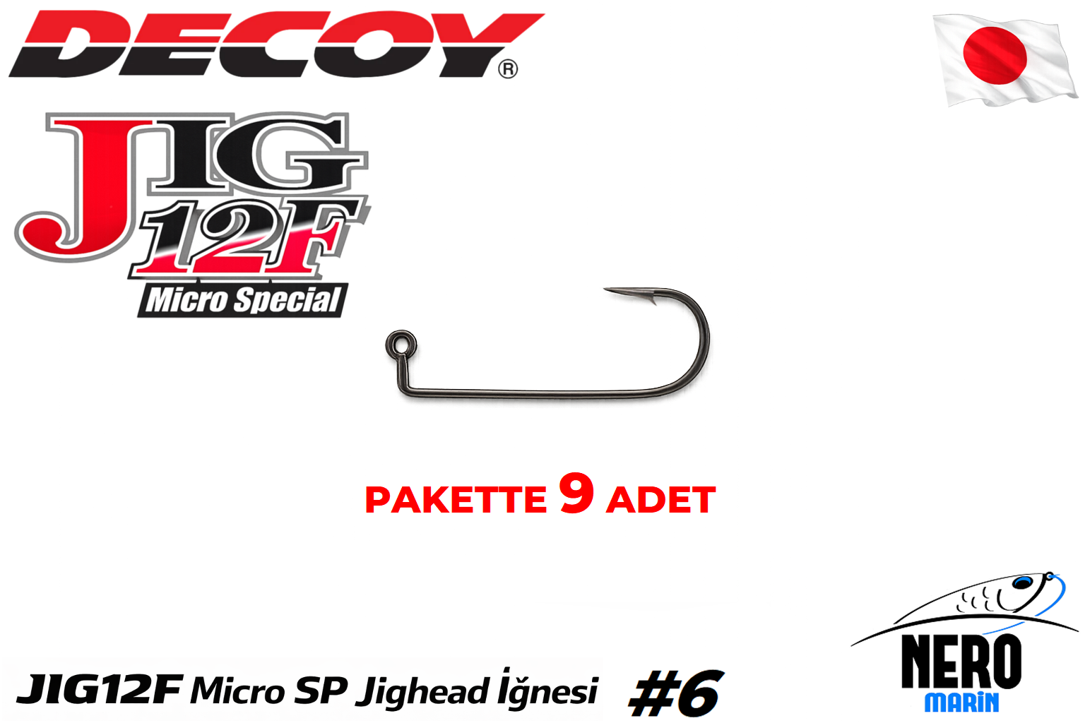 Decoy JIG-12F Micro SP Jighead İğnesi #10 (9 Adet / Paket)