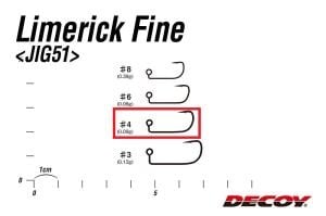 Decoy JIG-51 LimErick Fine Jighead İğnesi #4 (9 Adet / Paket)