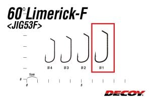 Decoy JIG-53F 60°Limerick-F Jighead İğnesi #1 (9 Adet / Paket)