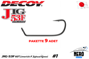 Decoy JIG-53F 60°Limerick-F Jighead İğnesi #1 (9 Adet / Paket)