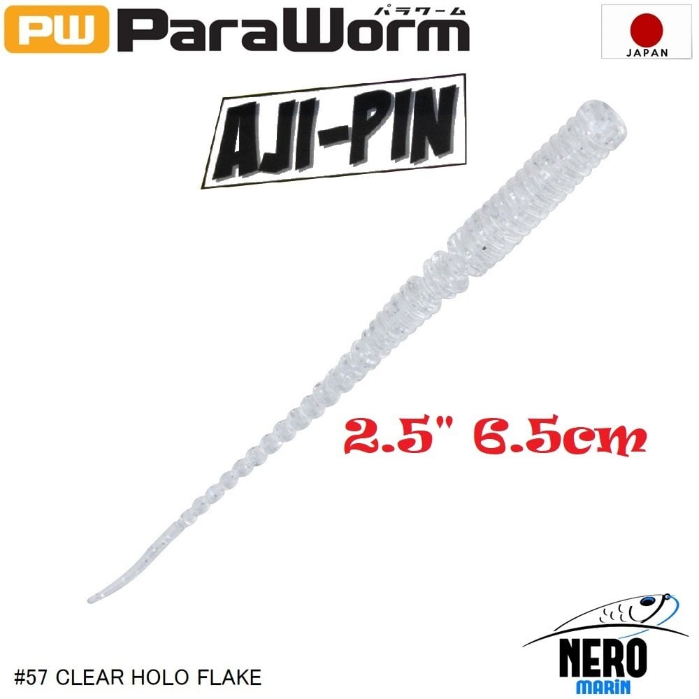 MC Para Worm PW-AJIPIN 2.5'' #57 Clear Hollow Flake