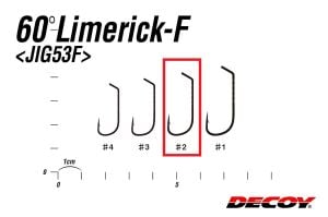 Decoy JIG-53F 60°Limerick-F Jighead İğnesi #2 (9 Adet / Paket)