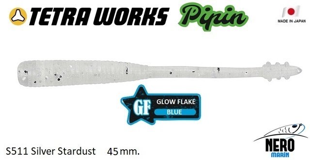 Tetra Works Pipin Silikon 45 mm. S511 / Silver Stardust