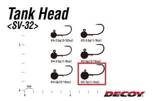 Decoy SV-32 Tank Head Jighead #2-7gr (4 Adet / Paket)
