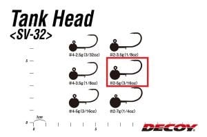 Decoy SV-32 Tank Head Jighead #2-5gr (4 Adet / Paket)
