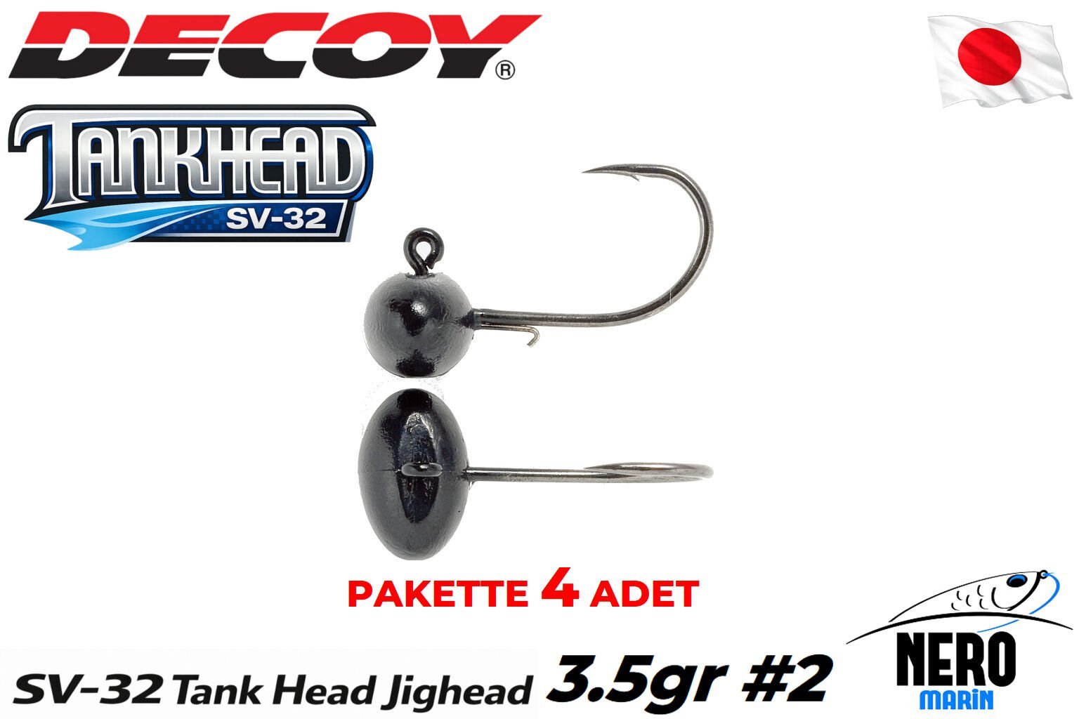 Decoy SV-32 Tank Head Jighead #2-3.5gr (4 Adet / Paket)