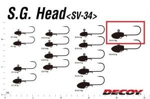 Decoy SV-34 S.G. Head Jighead #4/0-18gr (2 Adet / Paket)