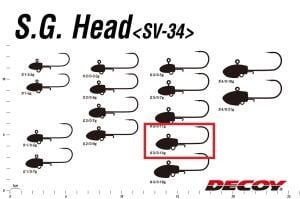 Decoy SV-34 S.G. Head Jighead #3/0-14gr (2 Adet / Paket)
