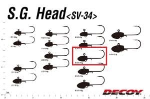 Decoy SV-34 S.G. Head Jighead #3/0-11gr (3 Adet / Paket)