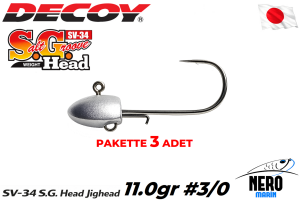 Decoy SV-34 S.G. Head Jighead #3/0-11gr (3 Adet / Paket)