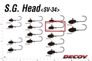 Decoy SV-34 S.G. Head Jighead #3/0-7gr (3 Adet / Paket)
