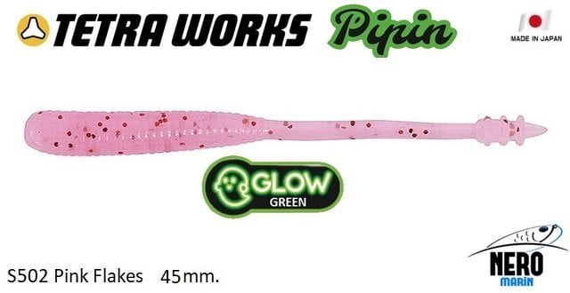 Tetra Works Pipin Silikon 45 mm. S502 / Pink Flakes