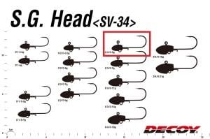 Decoy SV-34 S.G. Head Jighead #3/0-5gr (3 Adet / Paket)