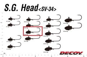 Decoy SV-34 S.G. Head Jighead #2/0-7gr (4 Adet / Paket)