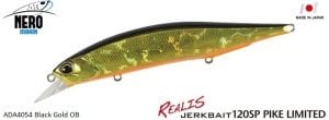 Realis Jerkbait 120SP Pike  ADA4054 Black Gold OB