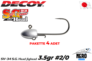 Decoy SV-34 S.G. Head Jighead #2/0-3.5gr (4 Adet / Paket)