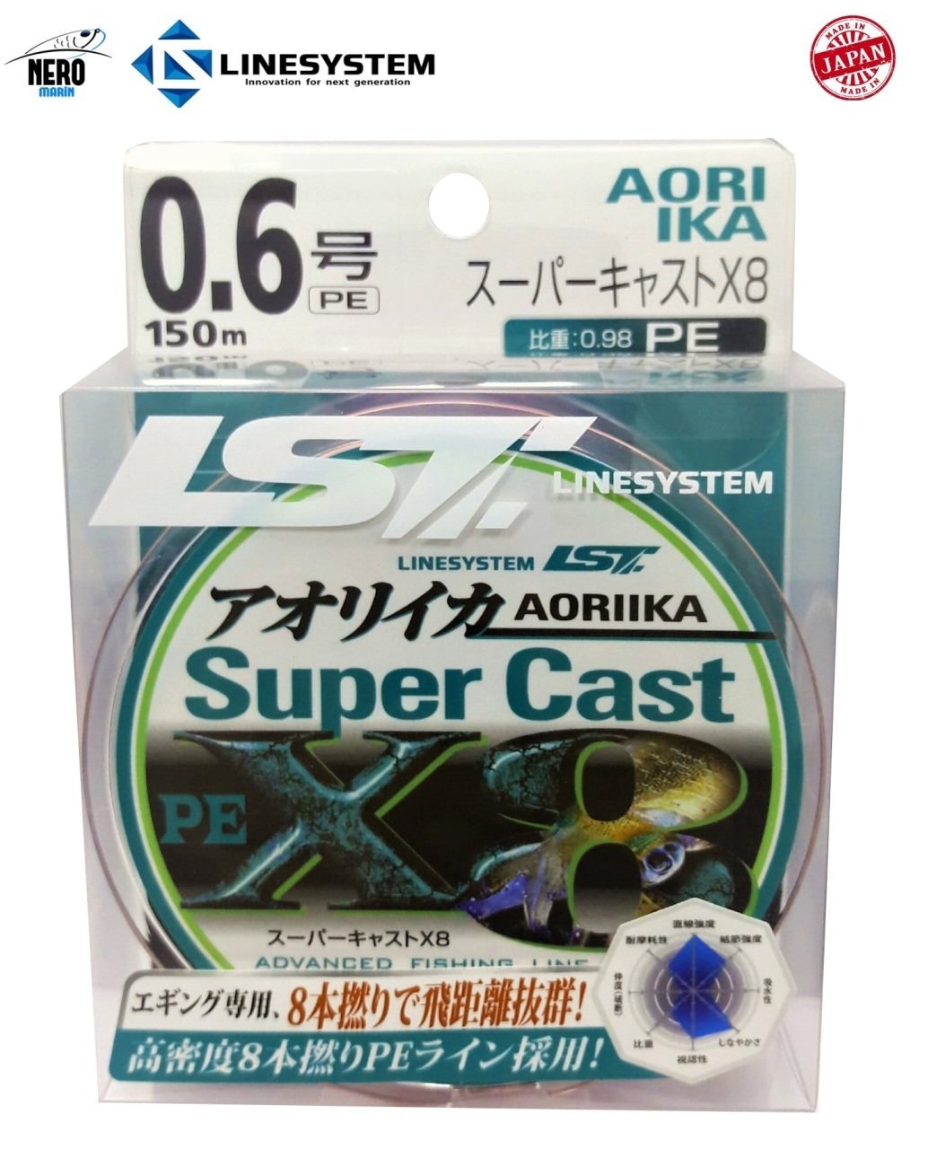 Linesystem Aori Ika X8 PE 0.6 150mt.