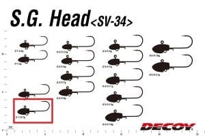 Decoy SV-34 S.G. Head Jighead #1/0-7gr (5 Adet / Paket)