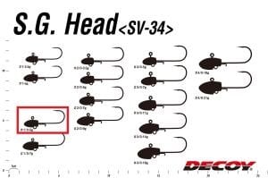 Decoy SV-34 S.G. Head Jighead #1/0-5gr (5 Adet / Paket)