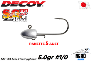Decoy SV-34 S.G. Head Jighead #1/0-5gr (5 Adet / Paket)