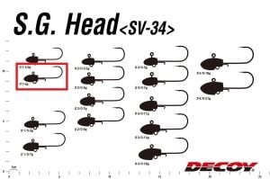 Decoy SV-34 S.G. Head Jighead #1-5gr (5 Adet / Paket)