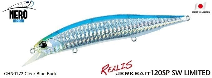 Realis Jerkbait 120SP SW GHN0172 Clear Blue Back