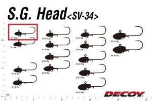 Decoy SV-34 S.G. Head Jighead #1-3.5gr (5 Adet / Paket)