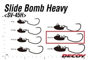 Decoy Slide Bomb Heavy SV-45H Hareketli Jighead 21gr #3/0 (2 Adet / Paket)