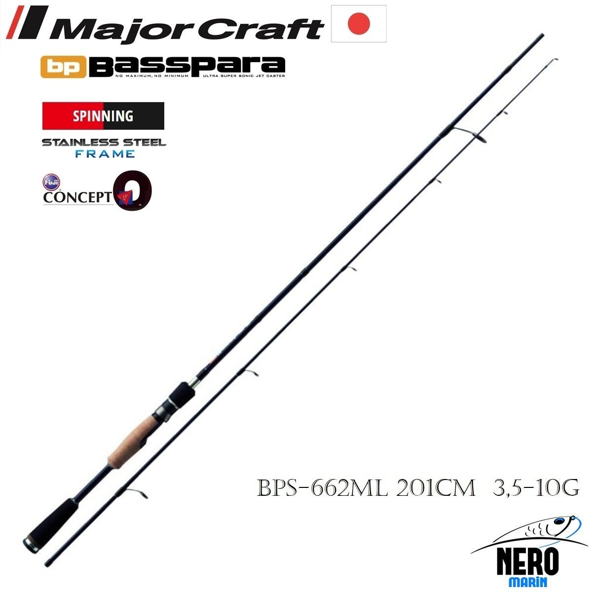 MC Basspara Spin Kamış 2 Eşit Parça BPS-662ML 201cm 3,5-10g