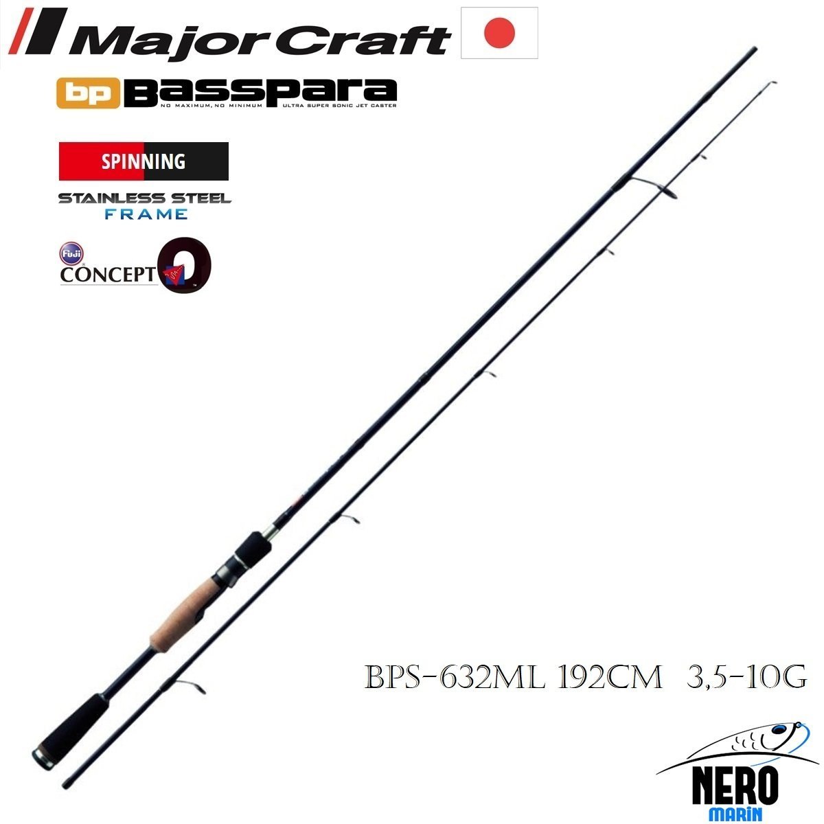 MC Basspara Spin Kamış 2 Eşit Parça BPS-632ML 192cm 3,5-10g