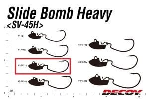 Decoy Slide Bomb Heavy SV-45H Hareketli Jighead 11gr #1/0 (3 Adet / Paket)