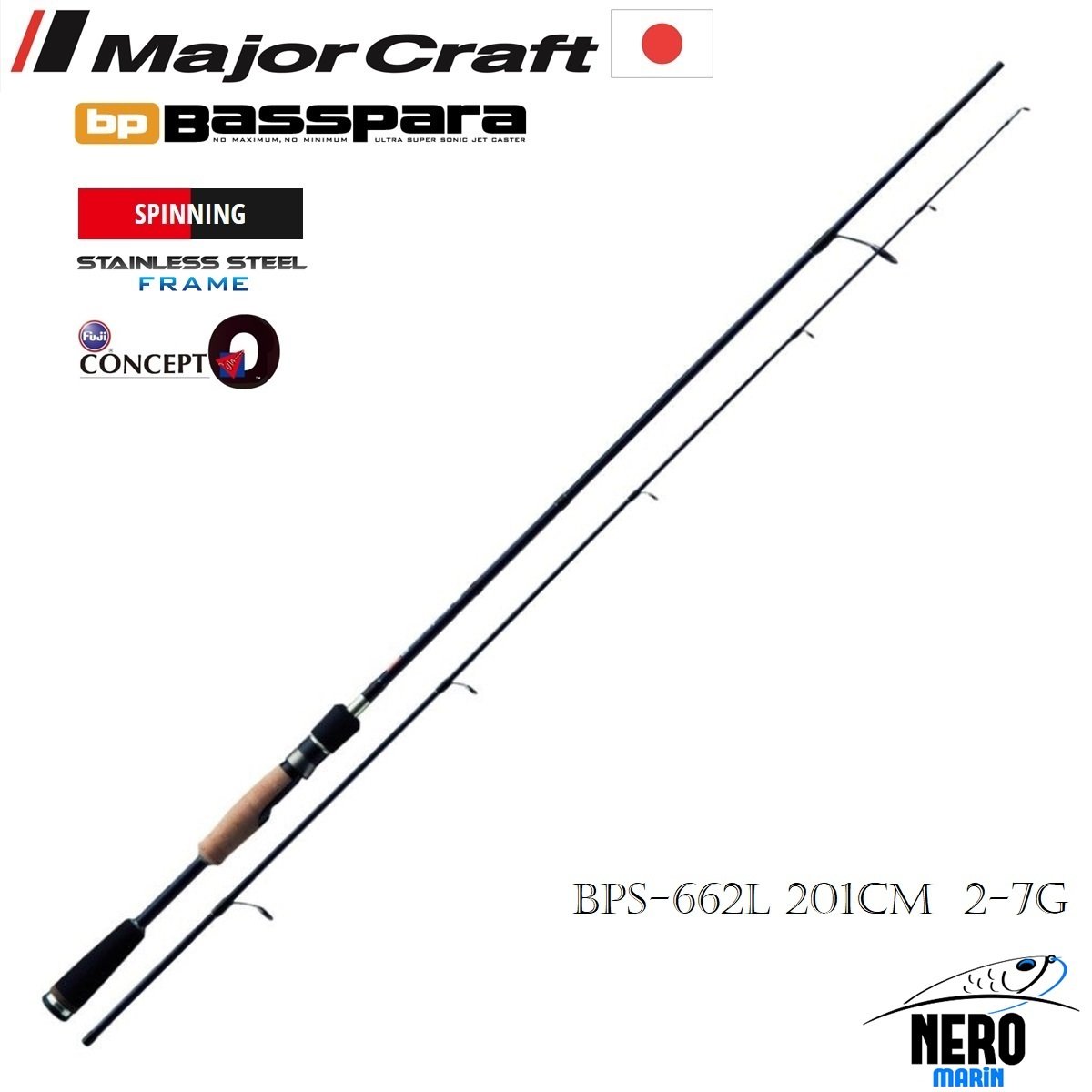 MC Basspara Spin Kamış 2 Eşit Parça BPS-662L 201cm 2-7g