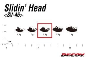 Decoy SV-46 Slidin Head Jighead Kafası #2.5g (5 Adet / Paket)
