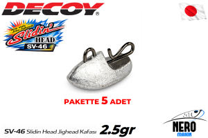 Decoy SV-46 Slidin Head Jighead Kafası #2.5g (5 Adet / Paket)