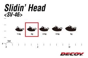 Decoy SV-46 Slidin Head Jighead Kafası #2g (5 Adet / Paket)
