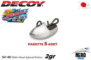 Decoy SV-46 Slidin Head Jighead Kafası #2g (5 Adet / Paket)