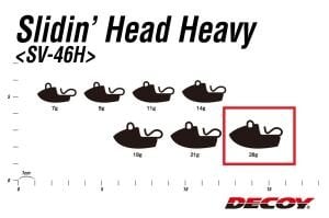 Decoy SV-46H Slidin Head Heavy Jighead Kafası 28gr (3 Adet / Paket)