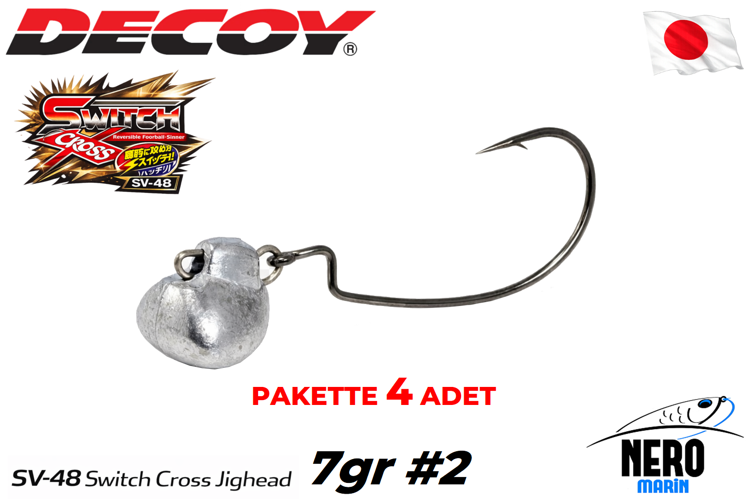 Decoy SV-48 Switch Cross Jighead  #2-7gr (4 Adet / Paket)