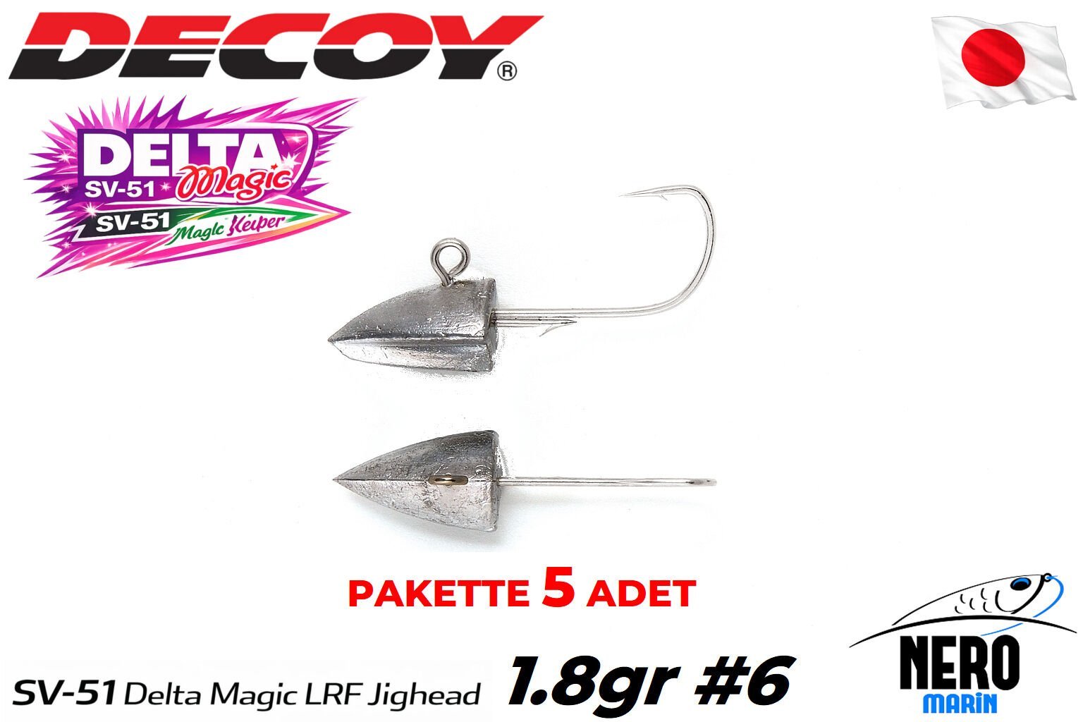 Decoy SV-51 Delta Magic LRF Jighead #6-1.8gr (5 Adet / Paket)