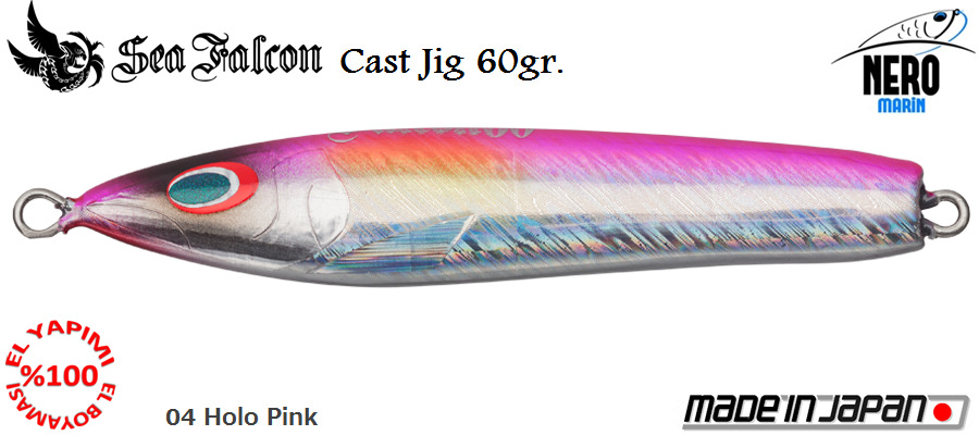 Sea Falcon Cast Jig 60 Gr.	04	Holo Pink