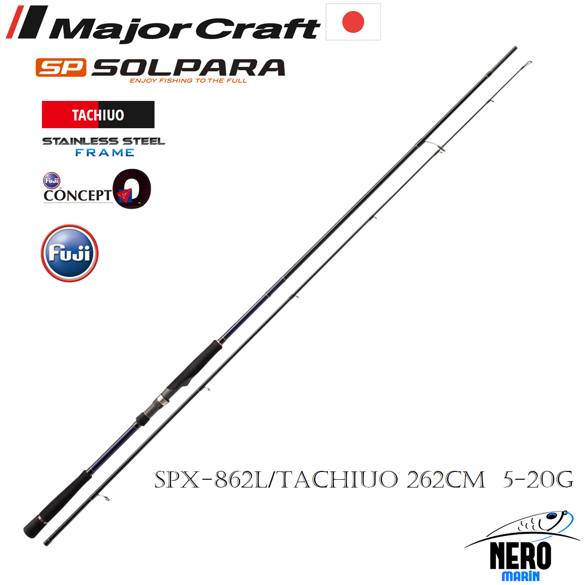 MC Solpara New Sübye Spin Kamış SPX-862L/Tachiuo 262cm 5-20g