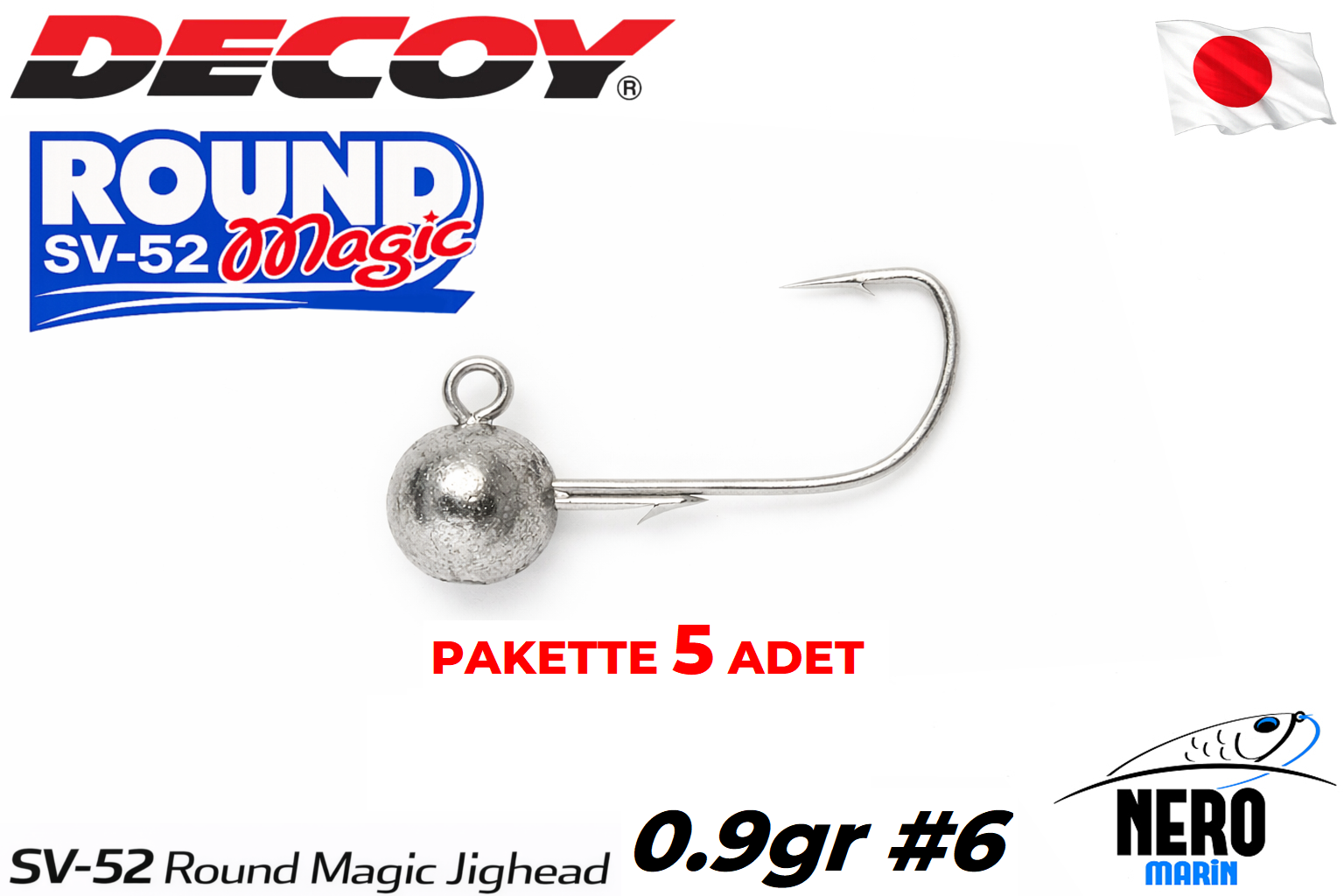 Decoy SV-52 Round Magic Jighead #6-0.9gr (5 Adet / Paket)