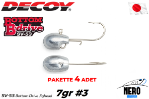 Decoy SV-53 Bottom Drive Jighead #3 7gr (4 Adet / Paket)