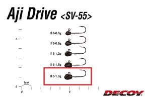 Decoy SV-55 Aji Drive Jighead #8-1.8gr (5 Adet / Paket)