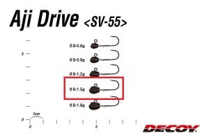 Decoy SV-55 Aji Drive Jighead #8-1.5gr (5 Adet / Paket)
