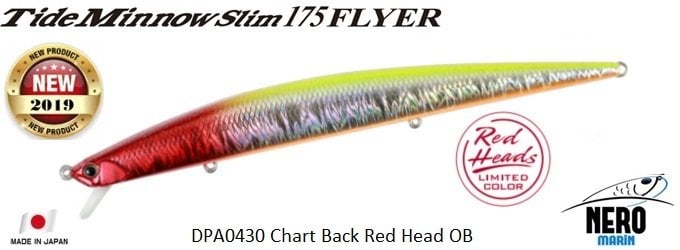Tide Minnow Slim Flyer 175 DPA0430 / Chart Back Red Head OB