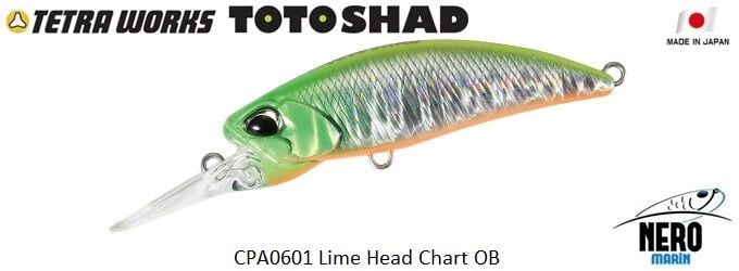 Duo Tetra Works Toto Shad 48S CPA0601 Lime Head Chart OB