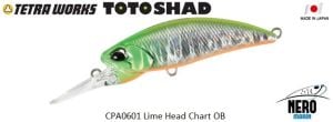 Duo Tetra Works Toto Shad 48S CPA0601 Lime Head Chart OB
